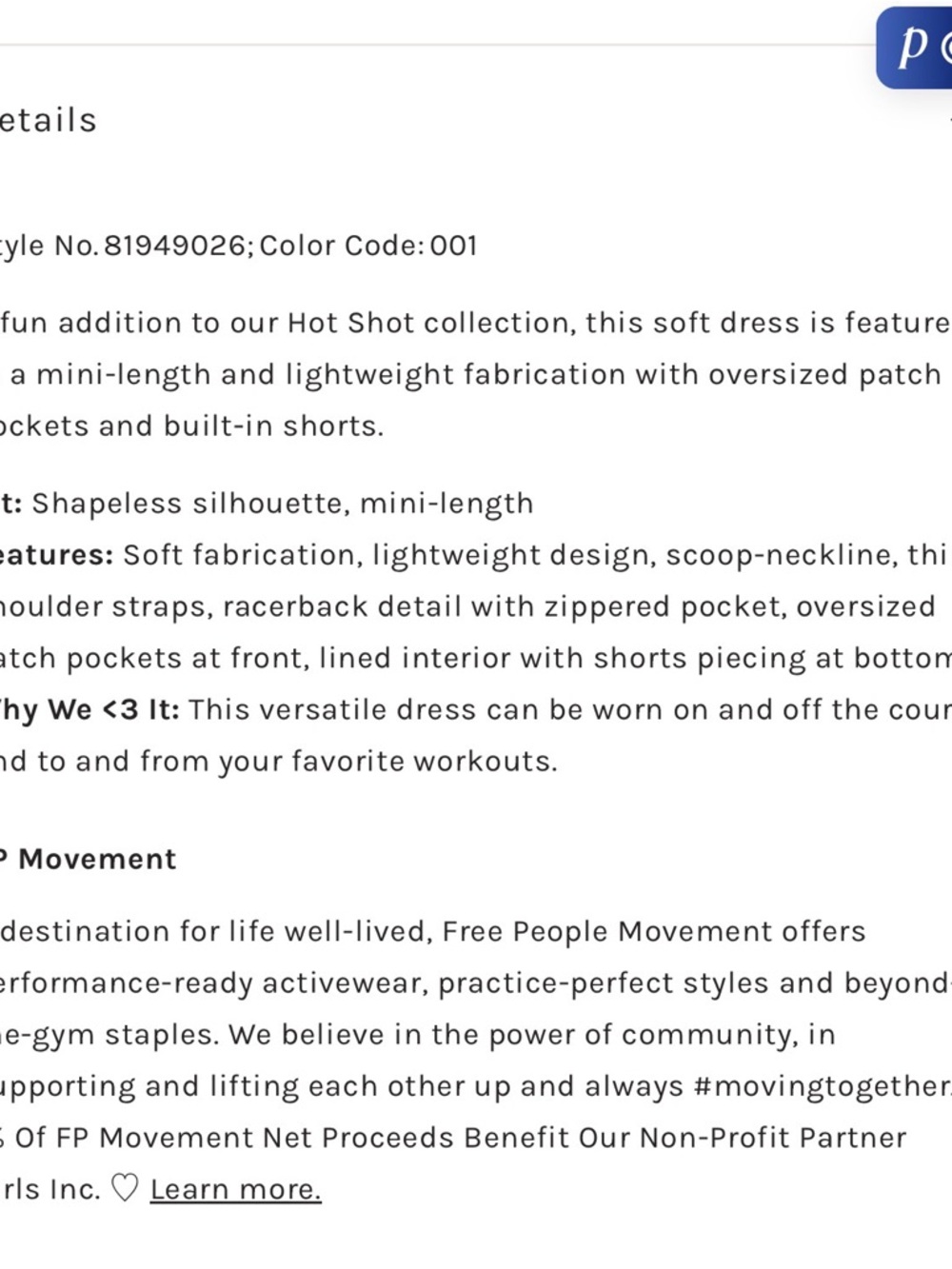 FP Movement by Free People Washed Black Denim Pinafore Dress - Picture 3 of 4